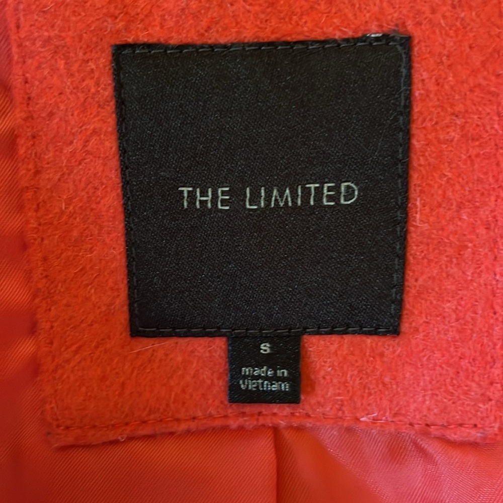 The Limited Orange Crop Wool Blend Double breast Pea Coat w/Gold Buttons Size S - Picture 12 of 13